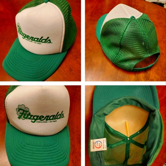 Vintage Fitzgeralds Casino Hotel Las Vegas Reno Green Snapback Trucker Hat Cap - Picture 1 of 4